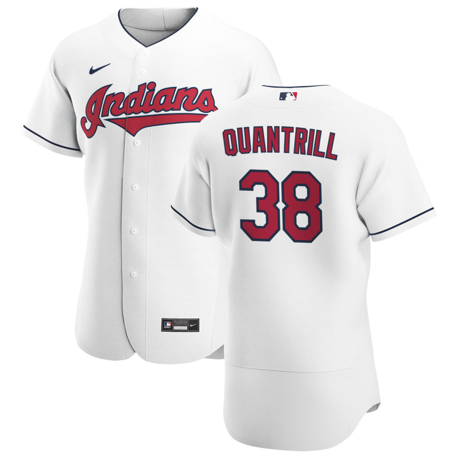 Cleveland Indians #38 Cal Quantrill Men Nike White Home 2020 Authentic Team MLB Jersey->cleveland indians->MLB Jersey